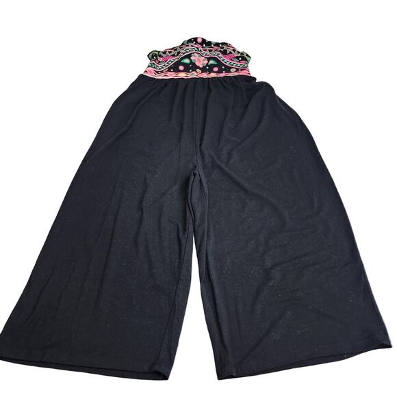 Fab Kids Black Colorful V-Strap Elastic Top Romper Children's Girls Size LG - Picture 1 of 8